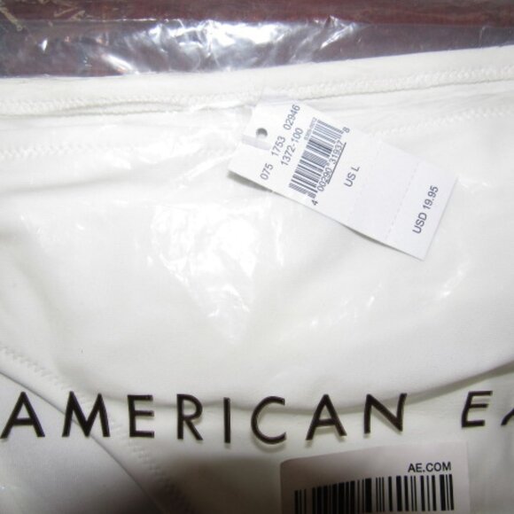 American Eagle White Bikini Bottom Size L NWT Classic Swim - Picture 2 of 5